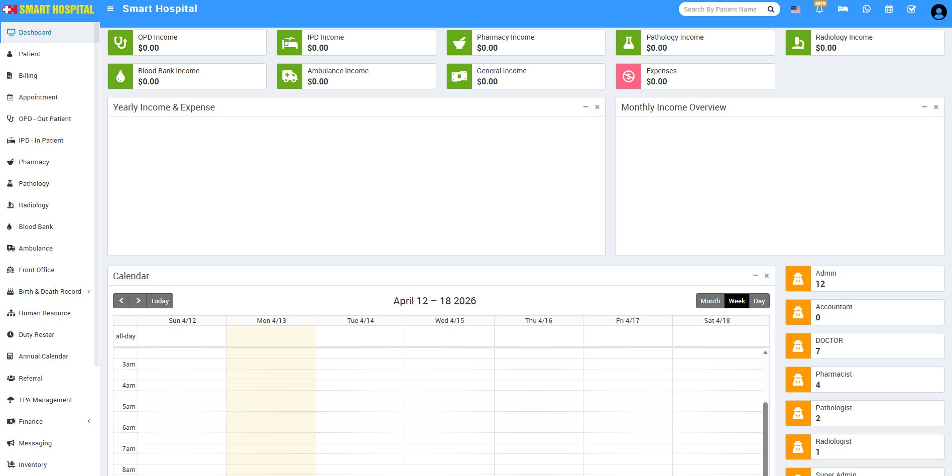 HospitalInno Super Admin Dashboard