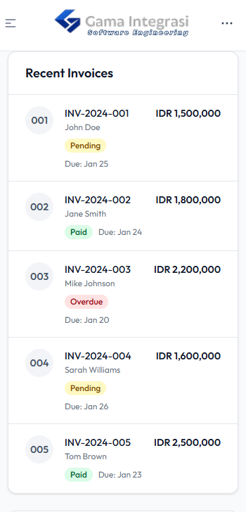 PMS Mobile Invoice
